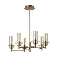 6554/6C CLASSI LN25 27 бронза/коньячный/металл/стекло Люстра потолочная E14 6*40W 220V MADONNA