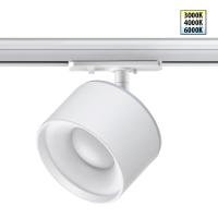 358973 PORT NT22 222 белый Светильник трековый однофазный трехжильный с переключ. цв. температуры IP20 LED 3000К\4000К\6000К 12W вниз + 3W вверх 110-2
