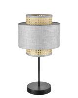 8043/1T MODERNI LN25 266 черный/серый/бежевый, металл/текстиль/ротанг Настольная лампа Е27 1*60W 220V LAUNA