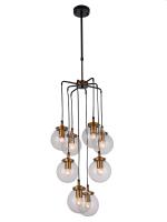 172/8-E27-Bk-Gl Люстра подвесная черная-золотая ELVAN