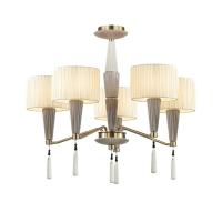 5403/5 CLASSIC ODL_EX23 171 бронзовый/светло-коричневый/кремовый металл/керамика/ткань Люстра E14 5*40W LATTE