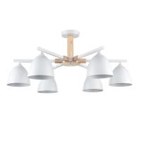 8095/6C MODERNI LN25 268 белый/белый металл, дерево/металл Люстра потолочная Е27 6*60W 220V COLANGE