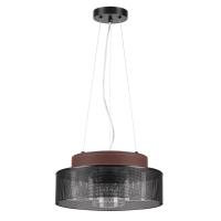 6598/3C MODERNI LN25 156 черный/черный. коричневый металл, эко кожа/металл, стекло Подвесной светильник Е27 3*60W 220V BASALTO