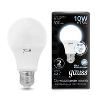 Светодиодная лампа Gauss A60 10W 800Lm 4100K E27 102502210-M