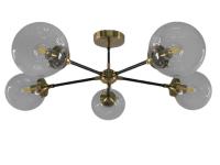 208/5-E14-BkBaCl Люстра потолочная черная латунь ELVAN