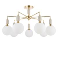6580/7C CLASSI LN25 54 французское золото, серый/белый металл, керамика/стекло Люстра потолочная E14 7*40W 220V VIVIEN