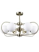 39814/6-E14-BrWh Люстра потолочная античная бронза, белый плафон ELVAN