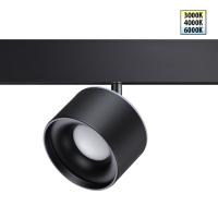 358980 SHINO NT22 150 черный Трековый светильник для низковольного шинопровода с переключ. цв. температуры IP20 LED 3000К\4000К\6000К 12W вниз + 3W вв