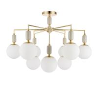 6580/9C CLASSI LN25 54 французское золото, серый/белый металл, керамика/стекло Люстра потолочная E14 9*40W 220V VIVIEN