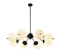 9326-8x6W-3000K-BkWh Люстра потолочная светодиодная черная ELVAN