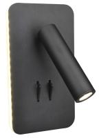 6327-3W/6W-3000K-Bk Светильник светодиодный накладной черный c выключателем