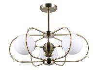 39814/3-E14-BrWh Люстра потолочная античная бронза, белый плафон ELVAN