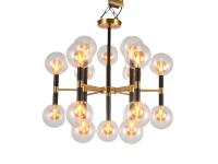 7630-18хG9-GlBkCl Люстра потолочная черная с золотом ELVAN