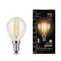 Светодиодная лампа Gauss Шар 9W 680Lm 2700K E14 105801109