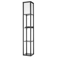 8093/1F COMFI LN25 361 черный/белый, дерево/текстиль Торшер Е27 1*60W 220V PRACTIC