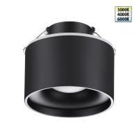 358962 SPOT NT22 447 черный Светильник встраиваемый с переключ. цв. температуры IP20 LED 3000К\4000К\6000К 12W вниз + 3W вверх 110-265V GIRO