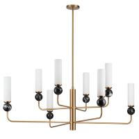 4361/8 MIDCENT ODL25 Люстра под латунь/металл/стекло/черный мрамор IP20 8*E14 40W 220V LOLLA
