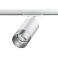 370862 PORT NT22 202 белый/серебро Светильник трековый однофазный двухжильный IP20 GU10 9W 220V SLIM