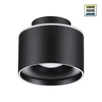 358971 OVER NT22 350 черный Светильник накладной с переключ. цв. температуры IP20 LED 3000К\4000К\6000К 12W вниз + 3W вверх 110-265V GIRO