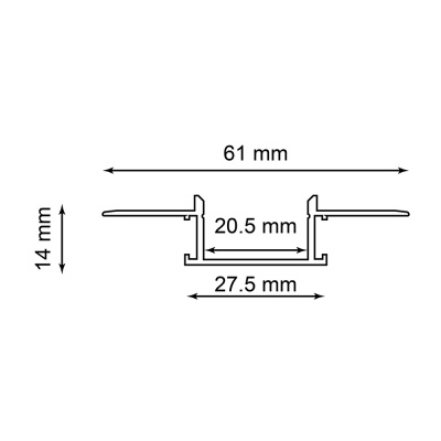 Профиль встраиваемый для светодиодной ленты FERON CAB254