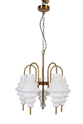 7628-5хE27-GlWh Люстра подвесная золотая ELVAN