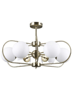 39814/6-E14-BrWh Люстра потолочная античная бронза, белый плафон ELVAN