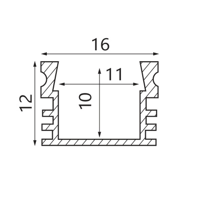 Профиль накладной для светодиодной ленты SAFFIT SAB261