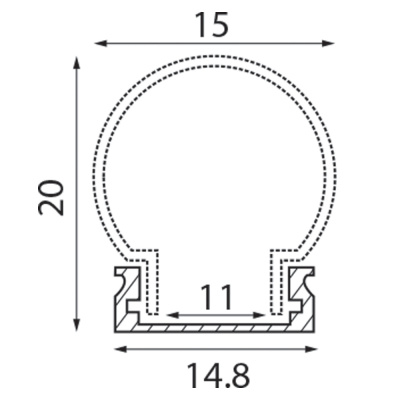 Профиль накладной для светодиодной ленты FERON CAB282