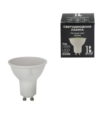 GU10-7W-MR16-3000K Лампа LED L&B