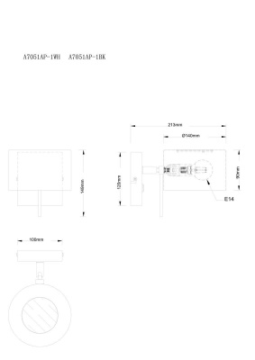 Спот Arte Lamp Sebastian A7051AP-1BK