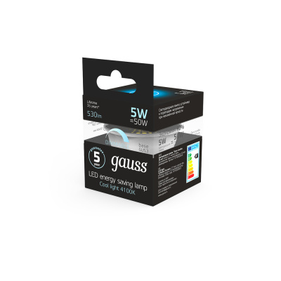 Светодиодная лампа Gauss Софит 5W 530Lm 4100K GU5.3 101505205-D