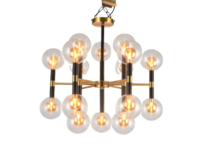 7630-18хG9-GlBkCl Люстра потолочная черная с золотом ELVAN