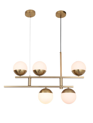 7661-5хE14-GlWh Люстра подвесная золотая ELVAN