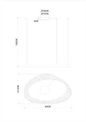 Подвесной светодиодный светильник Arte Lamp Cinta A1847SP-46BK
