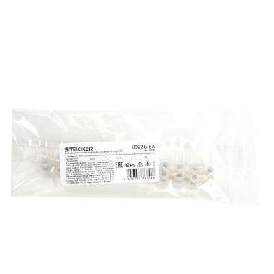 Клемма винтовая STEKKER LD226-6A