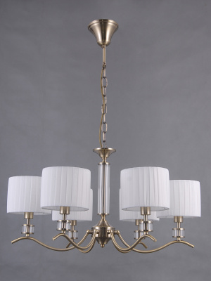 39464/6-E14-BrWh Люстра подвесная бронза ELVAN