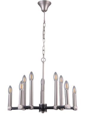 39446/10-E14-SiBk Люстра подвесная серебро ELVAN