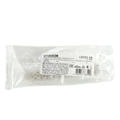 Клемма винтовая STEKKER LD225-3A