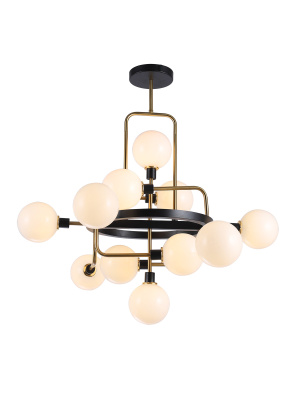 7569-12хG9-GlMl Люстра потолочная золото ELVAN