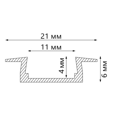 Профиль встраиваемый для светодиодной ленты FERON CAB251