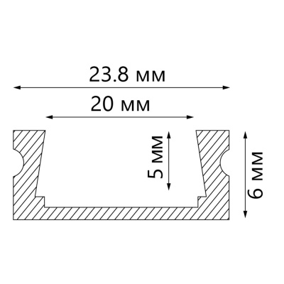 Профиль накладной для светодиодной ленты FERON CAB263
