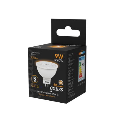 Светодиодная лампа Gauss Софит 9W 830Lm 3000K GU5.3 101505109