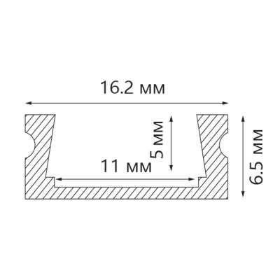 Профиль накладной для светодиодной ленты SAFFIT SAB262