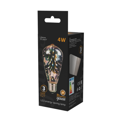 Светодиодная филаментная лампа Gauss ST64 4W E27 147802404