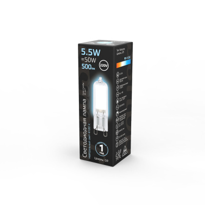 Светодиодная лампа Gauss 5,5W 500Lm 4100K G9 107809205