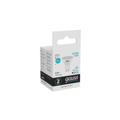 Светодиодная лампа Gauss Софит 5,5W 450Lm 4100K GU10 13626