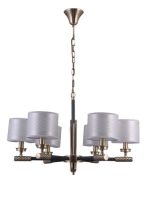 39320/6-E14-BrBkWh Люстра подвесная бронза с черным ELVAN