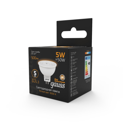 Светодиодная лампа Gauss Софит 5W 500Lm 3000K GU5.3 101505105