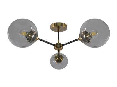 208/3-E14-BkBaCl Люстра потолочная черная латунь ELVAN