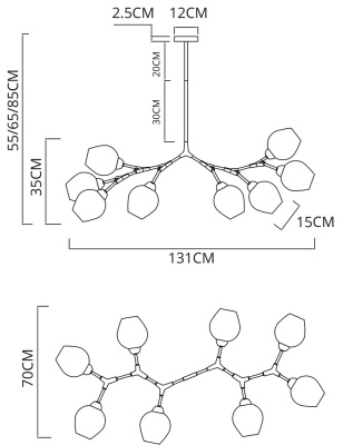 Люстра на штанге Arte Lamp YUKA